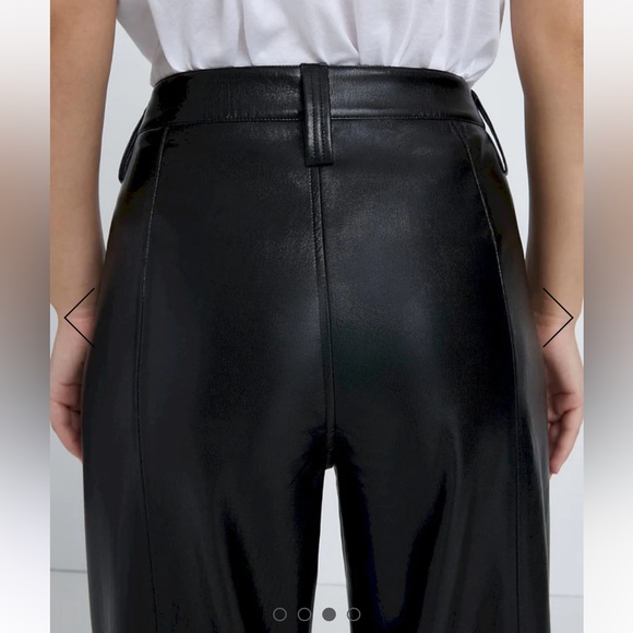 7 For All Mankind FAUX LEATHER EASY TROUSER IN BLACK - Picture 3 of 3